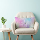 Coussin Rectangle Parties scintillant holographique Rainbow Pastels  (Chaise)