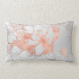 Coussin Rectangle Parties scintillant Luxueuse en marbre blanc rose 