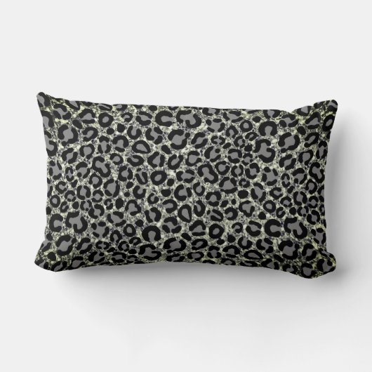 Coussin Rectangle Parties scintillant noir blanc Leopard Motif moder (Verso)