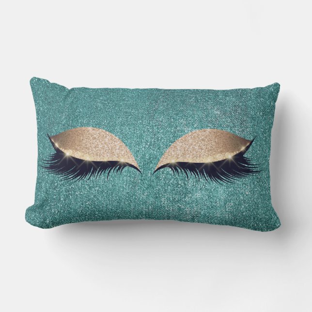 Coussin Rectangle Parties scintillant Noir Maquillage Oeil Lashes Tu (Recto)