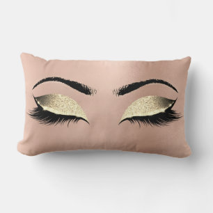 Coussin Rectangle Parties scintillant or rose noir Glam Lash LUx