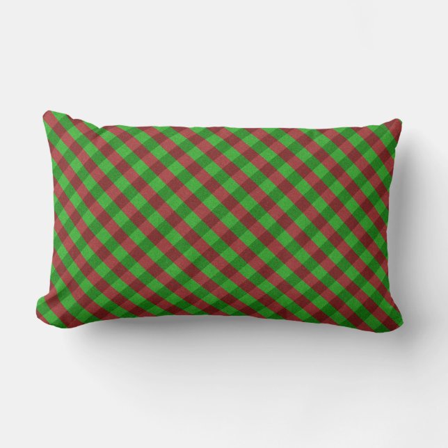 Coussin Rectangle Parties scintillant rouge et verte (Recto)