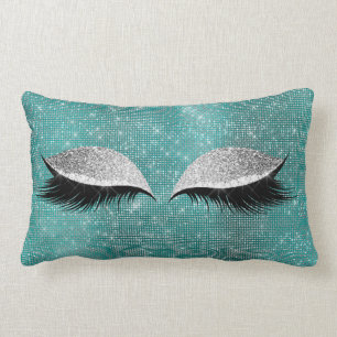 Coussin Rectangle Parties scintillant Séquence d'argent Lashs de ma