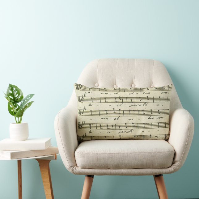 Coussin Rectangle Partitions vintage, partition musicale antique 181 (Chaise)