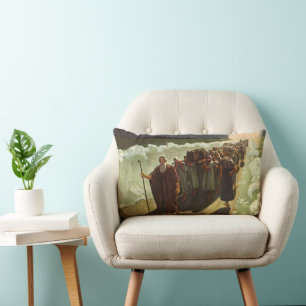 Coussin Rectangle Passage de la Mer Rouge par Moïse, Religion Vintag