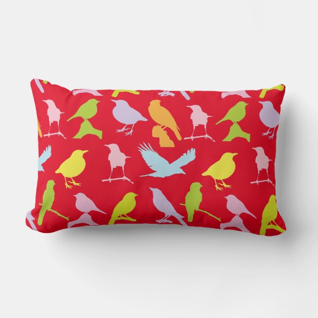 Coussin Rectangle Pastel Coloured Variété d'oiseaux Motif (Recto)