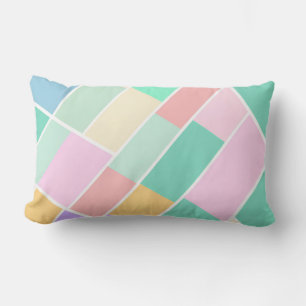 Coussin Rectangle Pastel Damier Cottagecore Chaud Moderne Printemps