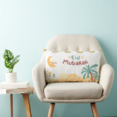Coussin Rectangle Pastel Moon & Palm Eid Mubarak Throw Pillow- eid (Chaise)
