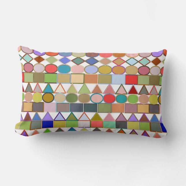 Coussin Rectangle Pastels géométriques et multi tribaux modernes sur (Recto)