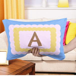Coussin Rectangle Pâte à pétoncle Alphabet Monogramme Pâte à motif à