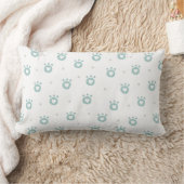 Coussin Rectangle Pâtes de chat vert mignonne avec les coeurs - Enfa (Couverture)