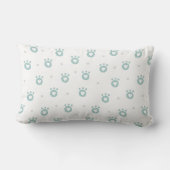 Coussin Rectangle Pâtes de chat vert mignonne avec les coeurs - Enfa (Verso)