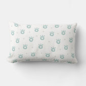 Coussin Rectangle Pâtes de chat vert mignonne avec les coeurs - Enfa (Recto)