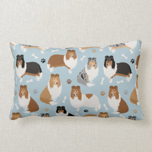 Coussin Rectangle Pâtes et os de collie rugueux lancer l'oreiller