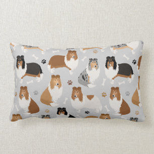 Coussin Rectangle Pâtes et os de collie rugueux lancer l'oreiller