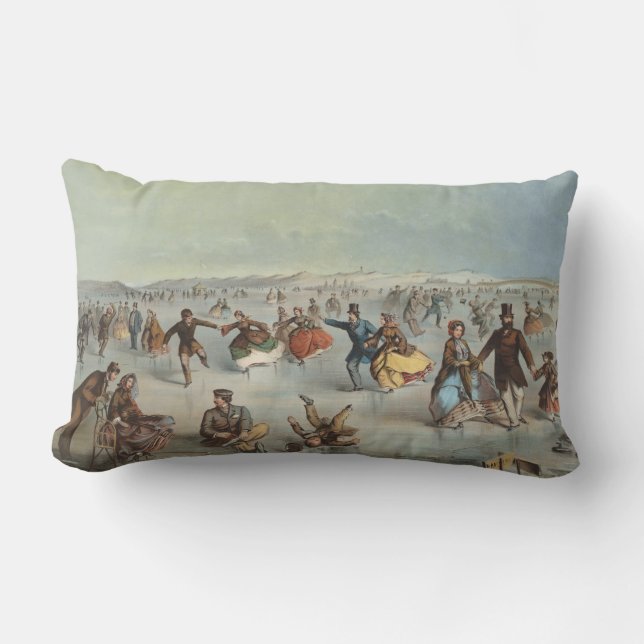 Coussin Rectangle Patinage à Central Park, New York (Recto)