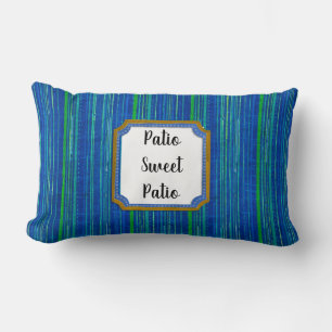 Coussin Rectangle Patio Sweet Patio Bleu Vert Bleu Bande Personnalis