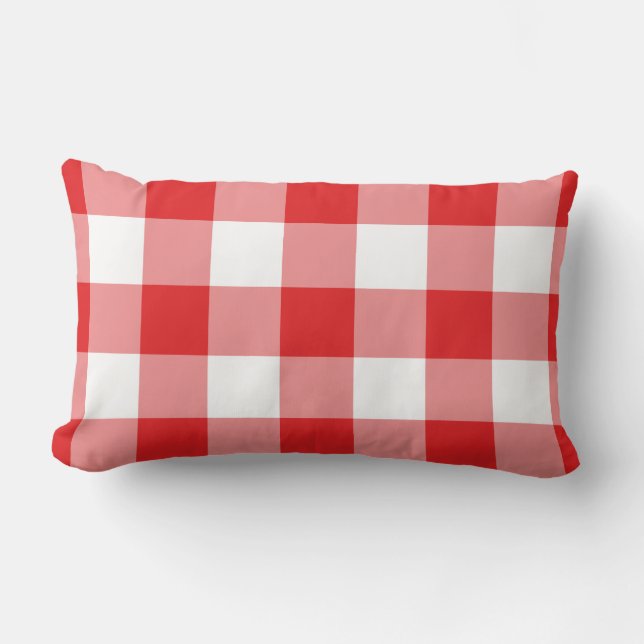 Coussin Rectangle Patters rouges Gingham (Recto)