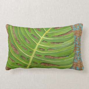 Coussin Rectangle Paume d'impression de bloc sur l'arrière - plan e
