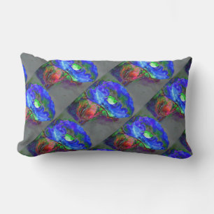 Coussin Rectangle pavot bleu Abstrait fleurs abstraites