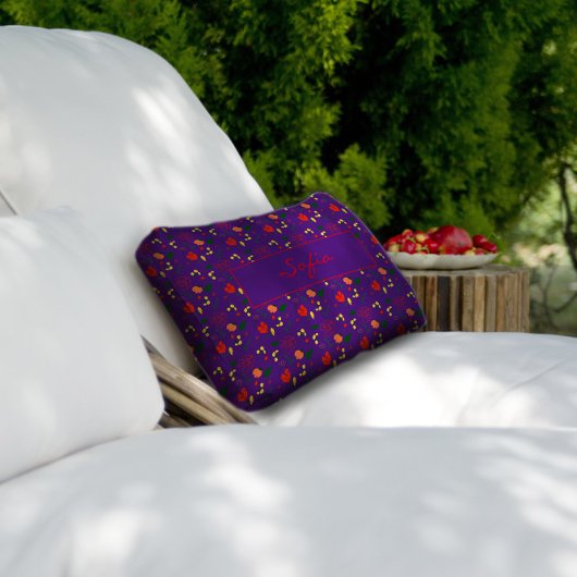 Coussin Rectangle Pavot rouge motif