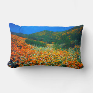 Coussin Rectangle Pavots de Californie et fleurs sauvages Popcorn