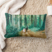 Coussin Rectangle Paysage boisé mariage Aquarelle (Couverture)