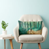 Coussin Rectangle Paysage boisé mariage Aquarelle (Chaise)