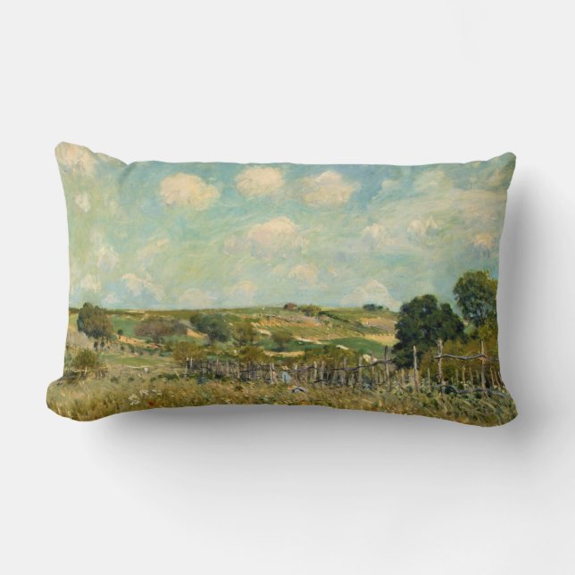 Coussin Rectangle Paysage de campagne (par Alfred Sisley) (Recto)