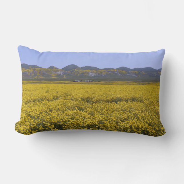 Coussin Rectangle Paysage de terrain Fleur sauvage jaune (Recto)