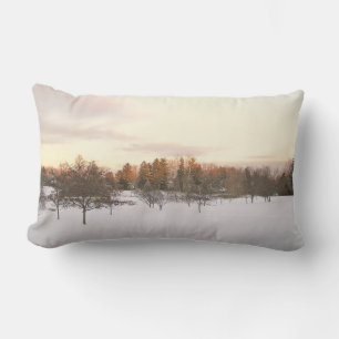 COUSSIN RECTANGLE "PAYSAGE D'HIVER MUTÉ" LUMBAR THROTHES PILLOT