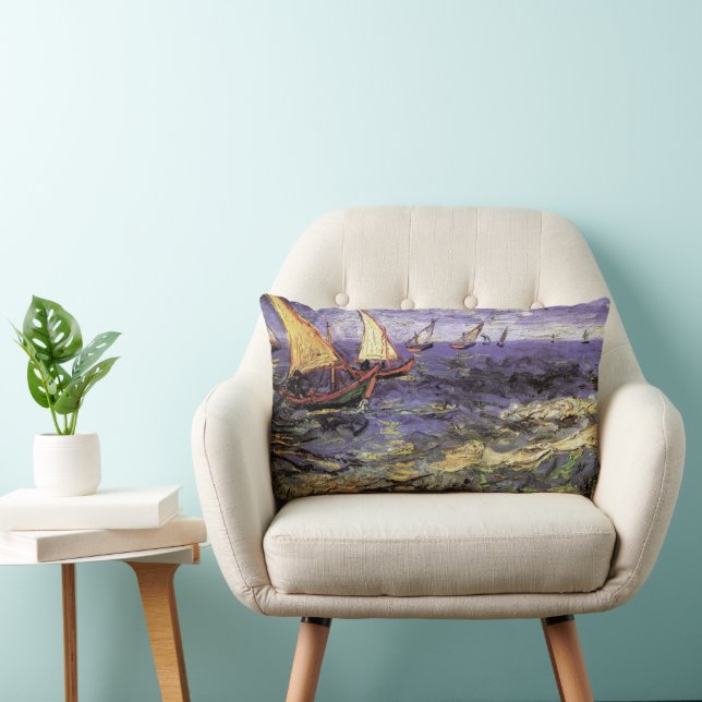 Coussin Rectangle Paysage marin à Saintes Maries par Vincent van Gog (Chaise)