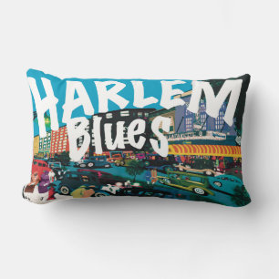 Coussin Rectangle Paysage onirique du blues de Harlem