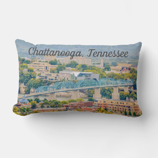 Coussin Rectangle Paysage urbain de Chattanooga, Tennessee (Recto)