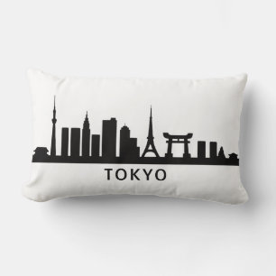 Coussin Rectangle Paysage urbain du Japon Silhouette de la skyline