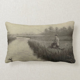 Coussin Rectangle Pêche à la mouche de Retro Grunge