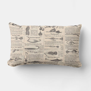 Coussin Rectangle Pêche vintage leures : pêcheur d'antiquité des ann