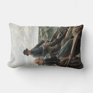 Coussin Rectangle Pêcheur et fille en mer (par Albert Edelfeel)