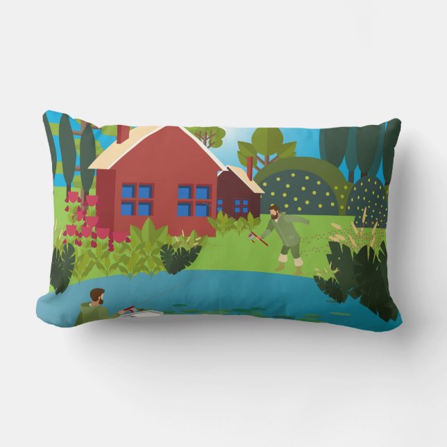 Coussin Rectangle Pêcheurs (Recto)