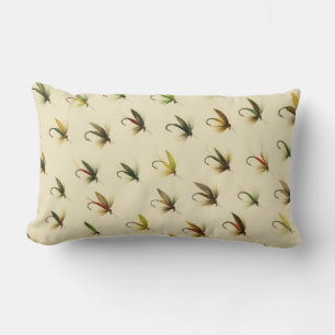Coussin Rectangle Pêcheurs Voler Pêche truite mouches Aquarelle lanc