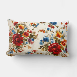 Coussin Rectangle Peint Е légant & Délicat Fleurs d'été colorées