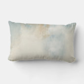 Coussin Rectangle Peint Abstrait contemporain bleu doux et crème (Verso)