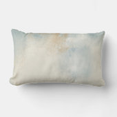 Coussin Rectangle Peint Abstrait contemporain bleu doux et crème (Recto)