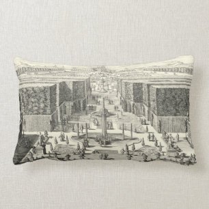 Coussin Rectangle Peinture à l'huile des fontaines au jardin de