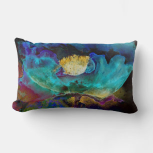 Coussin Rectangle Peinture aquarelle florale sarcelle romantique élé