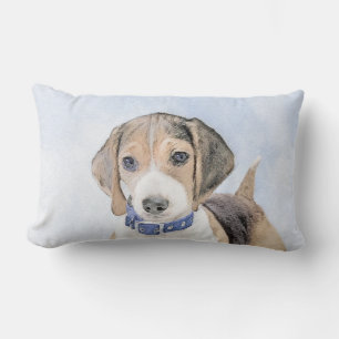 Coussin Rectangle Peinture Beagle - Art Original de Chien Mignon