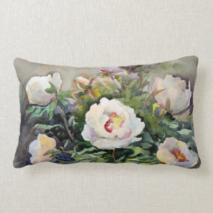 Coussin Rectangle Peinture d'aquarelle des belles fleurs