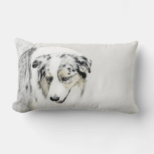 Coussin Rectangle Peinture de berger australien - Art original de ch