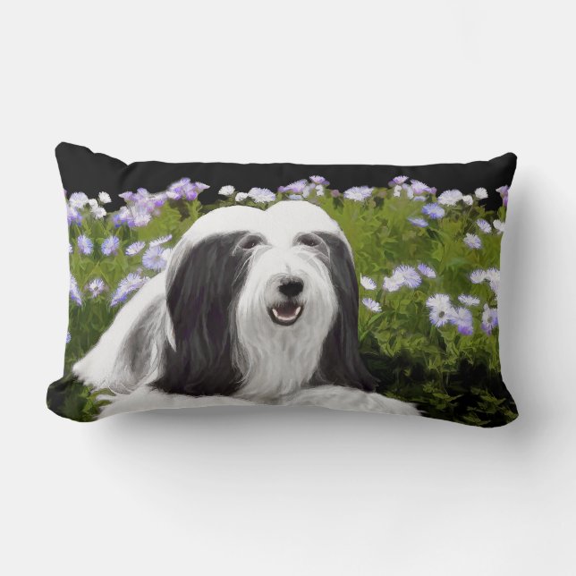 Coussin Rectangle Peinture de Colley barbu - Peinture originale de c (Recto)