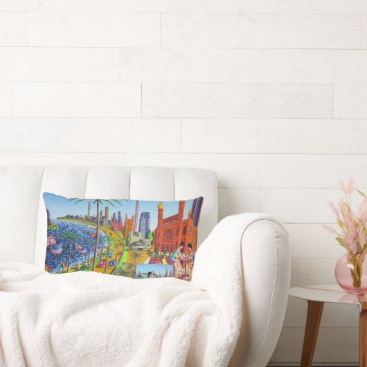 Coussin Rectangle Peinture de la ville de New York (Canapé)